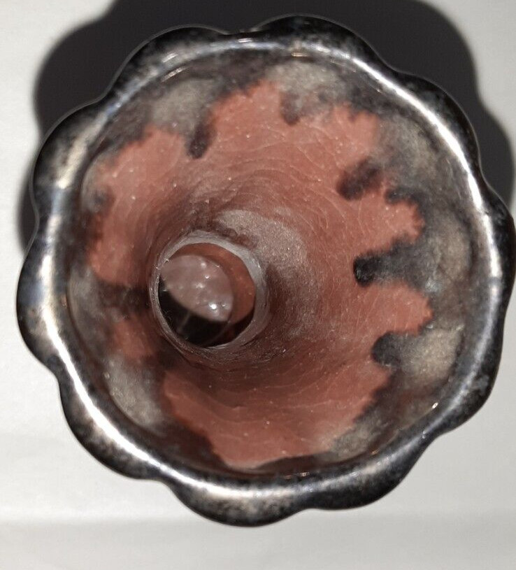 Vintage Mexican Metallic Drip Glaze Vase