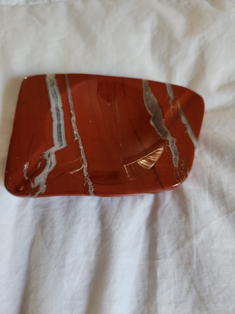 Vintage Red Jasper Ashtray Mid Mod