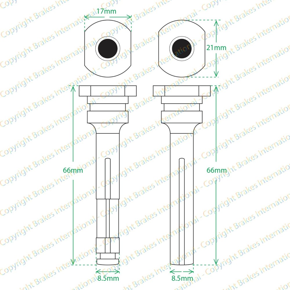 2 FRONT CALIPER SLIDER PIN KITS FITS: VAUXHALL AGILA 00-08 SOLID DISC BCF1379EX2