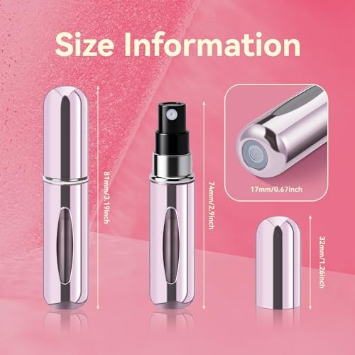 Refillable Perfume Portable Atomizer Bottle Silver, Pink, Gold, Black