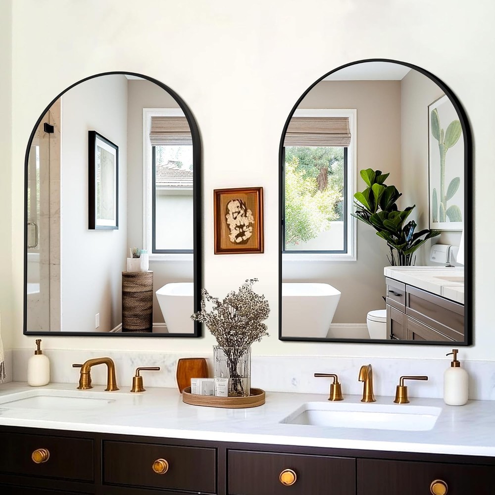 Bathroom Mirror Wall,2 Pack 24”x36” Arched Vanity Bathroom Mirror Over Sink