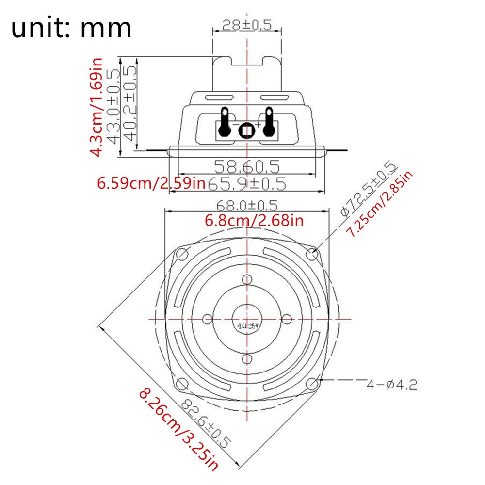 2PCS 25W 4Ω Speakers Full-Range Frequency Response High sensitivity&resolution