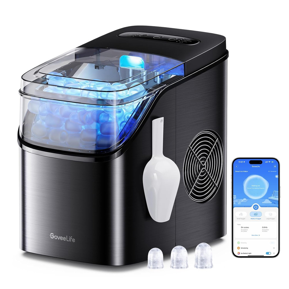 Smart Ice Maker Countertop Portable Ice Machine with Voice Control 9 Ice Cubes