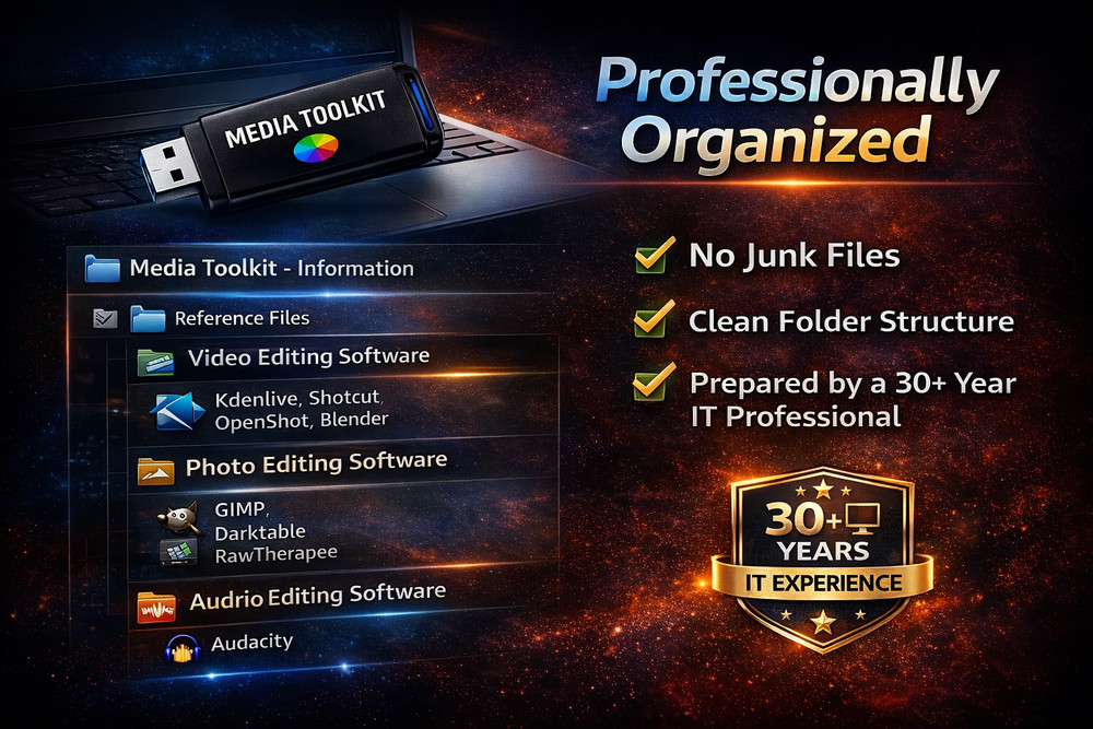 Video Photo Audio Editing Software USB | Professional Media Creator Suite