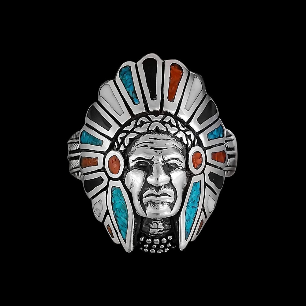 Sterling Silver Southwestern Chief Warbonnet Ring
