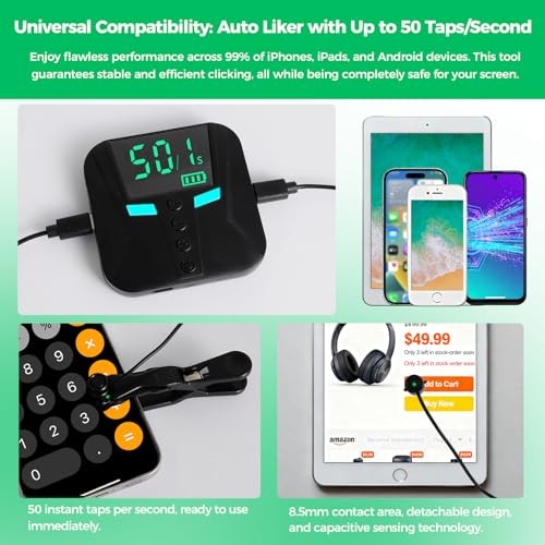 PAWFECTJEE Auto Clicker for iPhone Android, Controller with 2 Click Heads