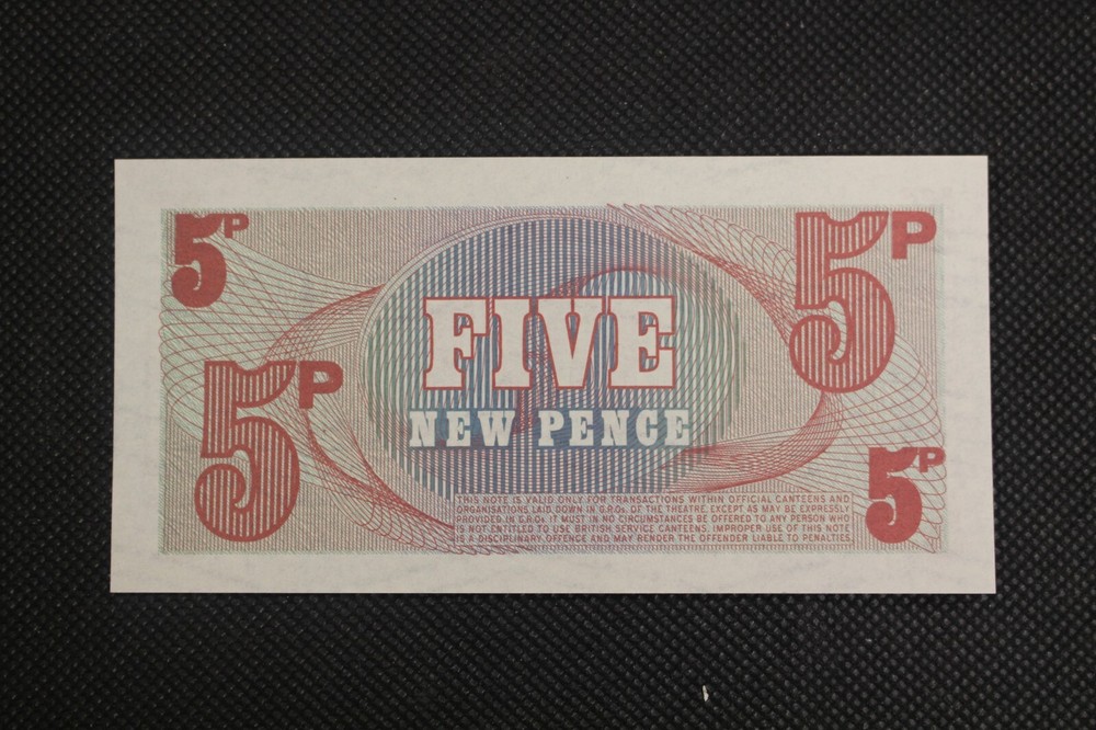 British Armed Forces 5 Pence Uncirculated - 1 Note