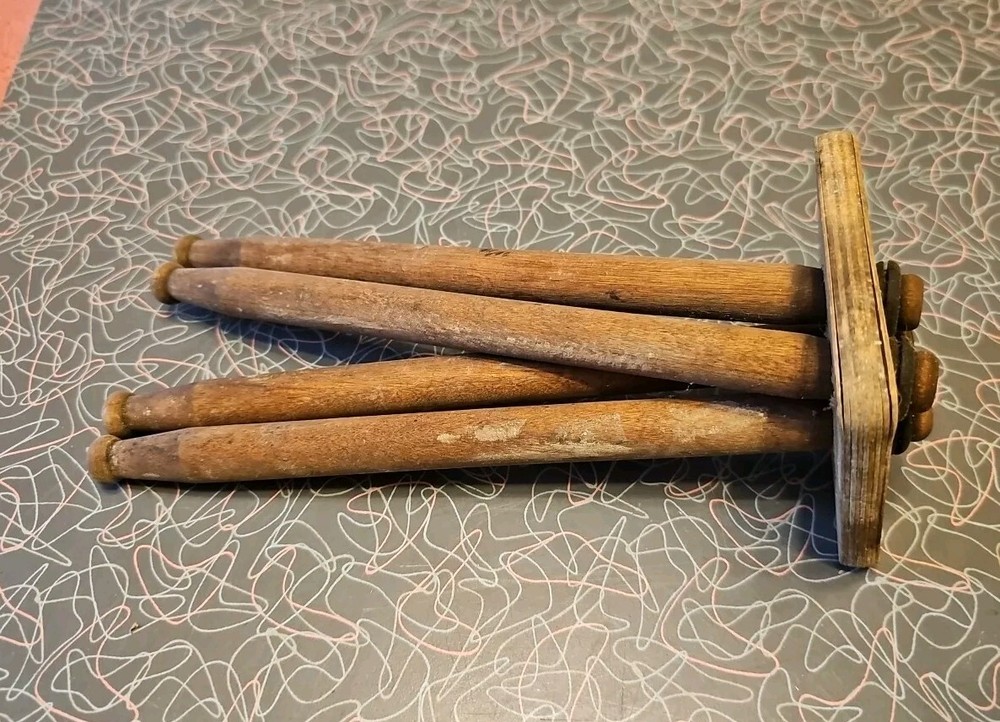 Solid Wood Dowel Old Twist Style Nutcracker Nut Opener Incomplete?