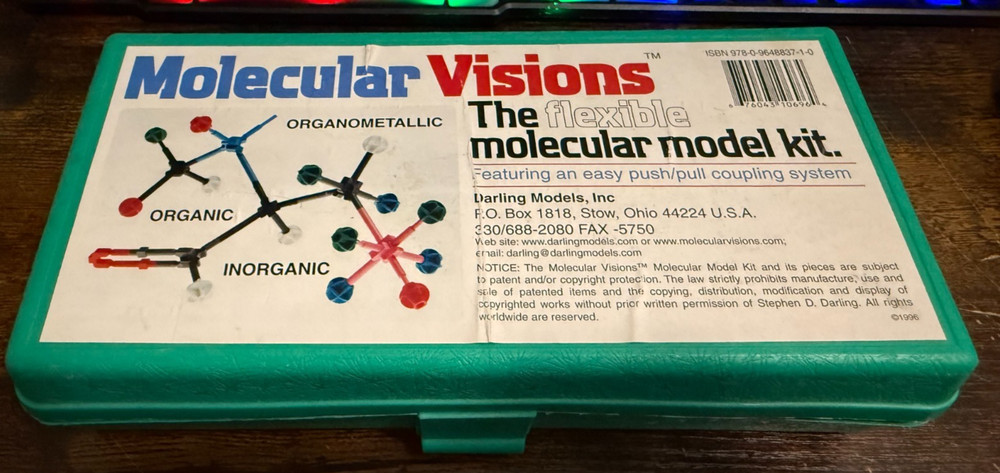 Molecular Visions Flexible Molecular Model Kit Organic Inorganic Push Pull Set