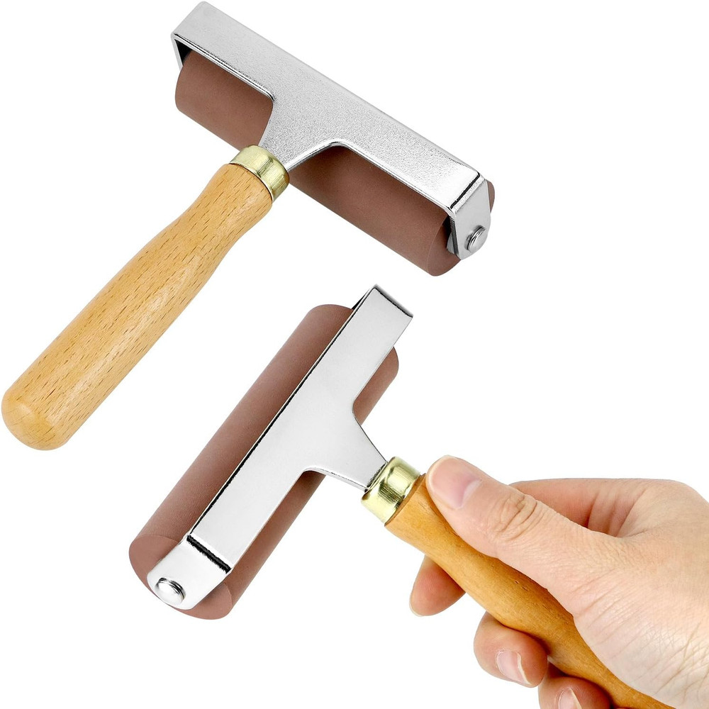 Soft Rubber Roller Brayer, 4-Inch Professional-Grade Tool for Printmaking, Inkin
