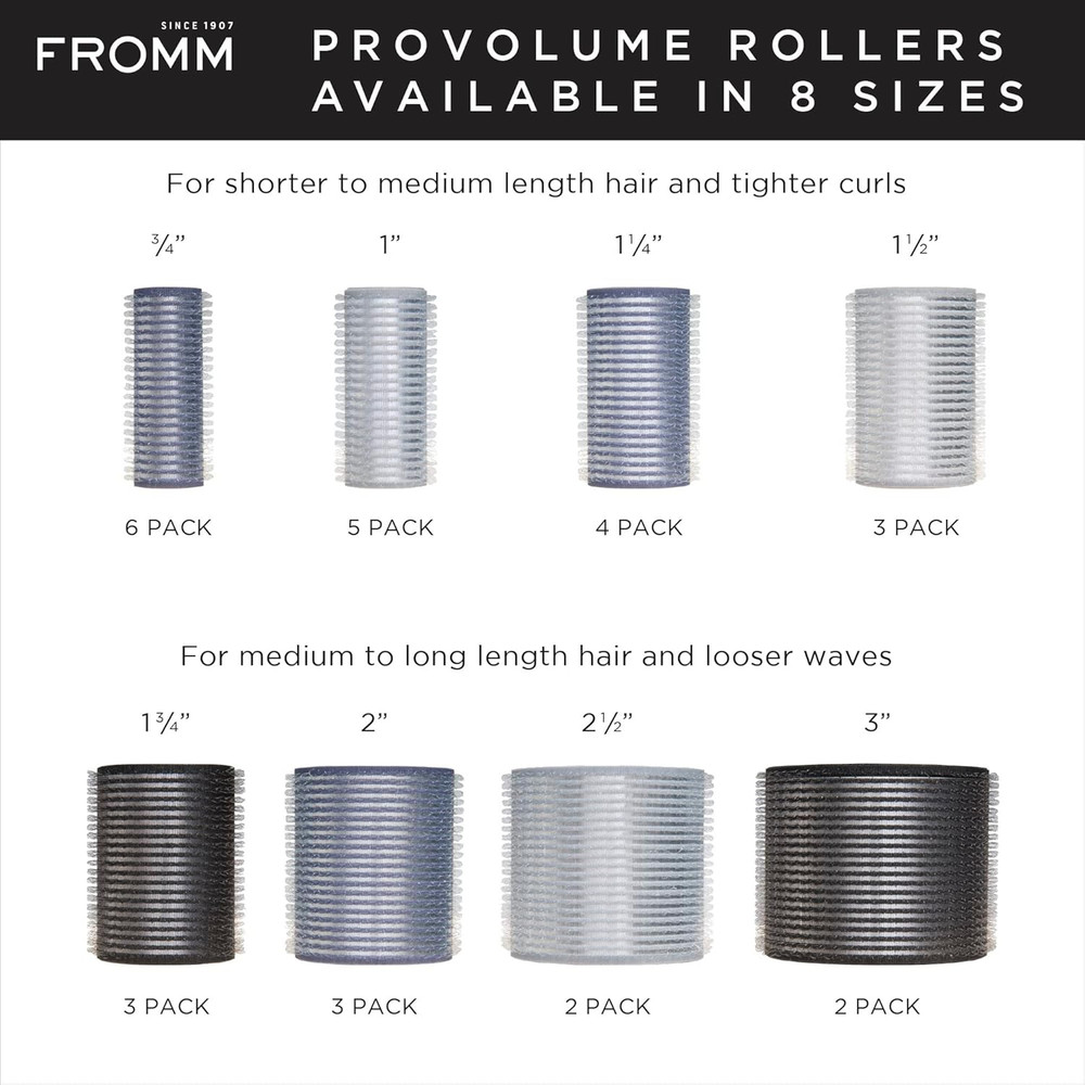 Fromm Provolume 1.75" Self-Grip Ceramic Ionic Thermal Hair Rollers, 3 Count, Lar