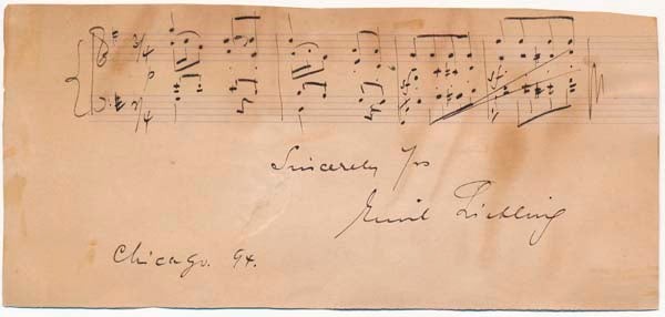 Emil LIEBLING / Autograph Musical Quotation Signed