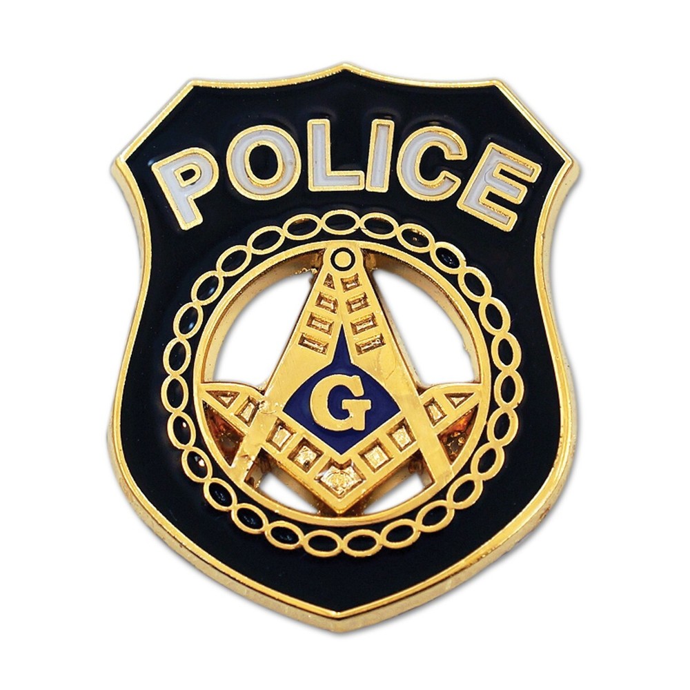 Police Square & Compass Masonic Lapel Pin