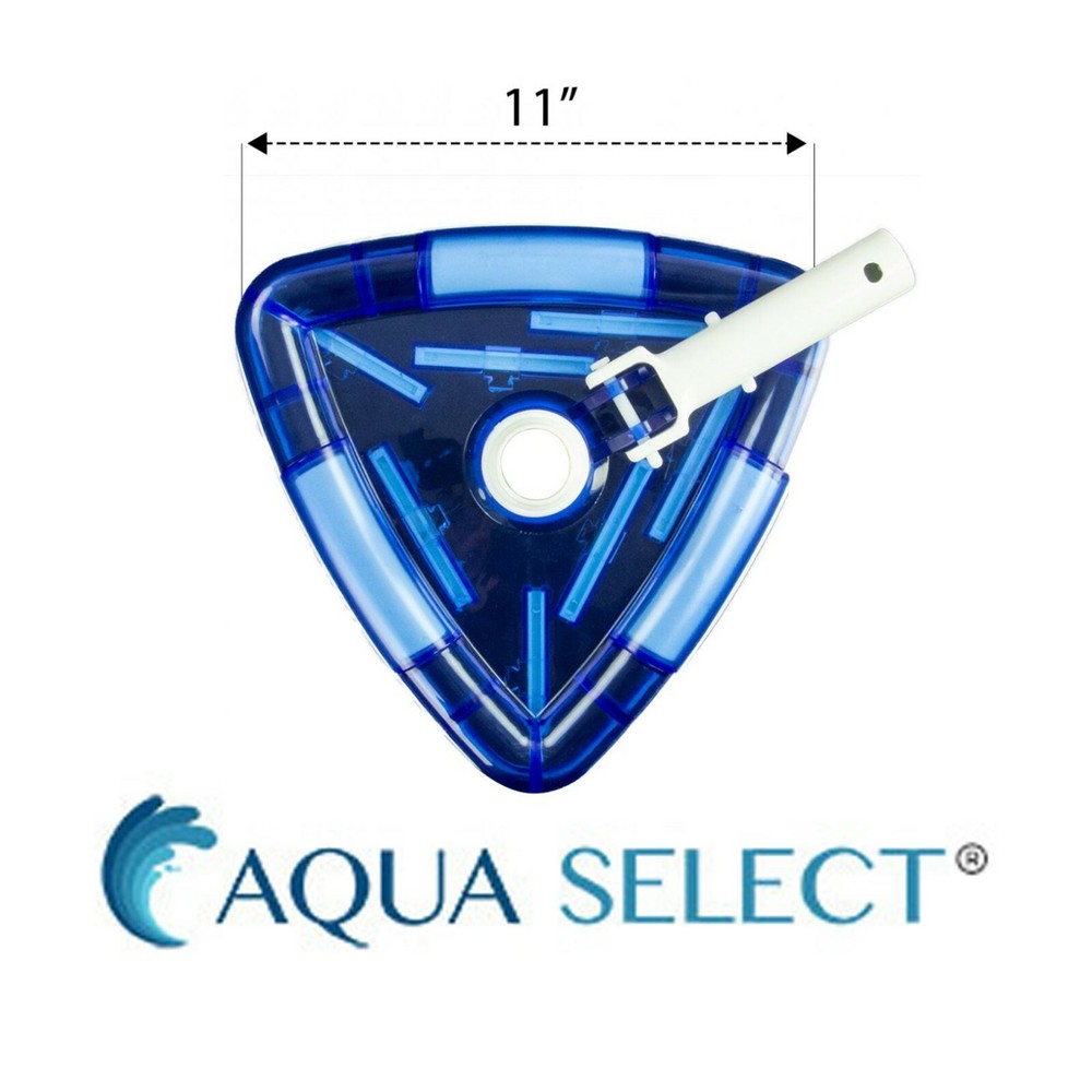 Aqua Select See-Thru Triangular Swimming Pool Vacuum Head w/ Brushes