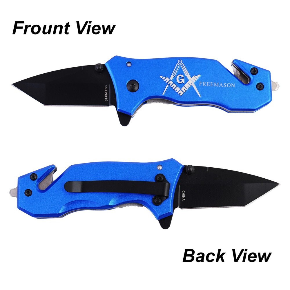 Masonic Folding Knife Expertly Crafted, Durable Tool with Engraved Masonic