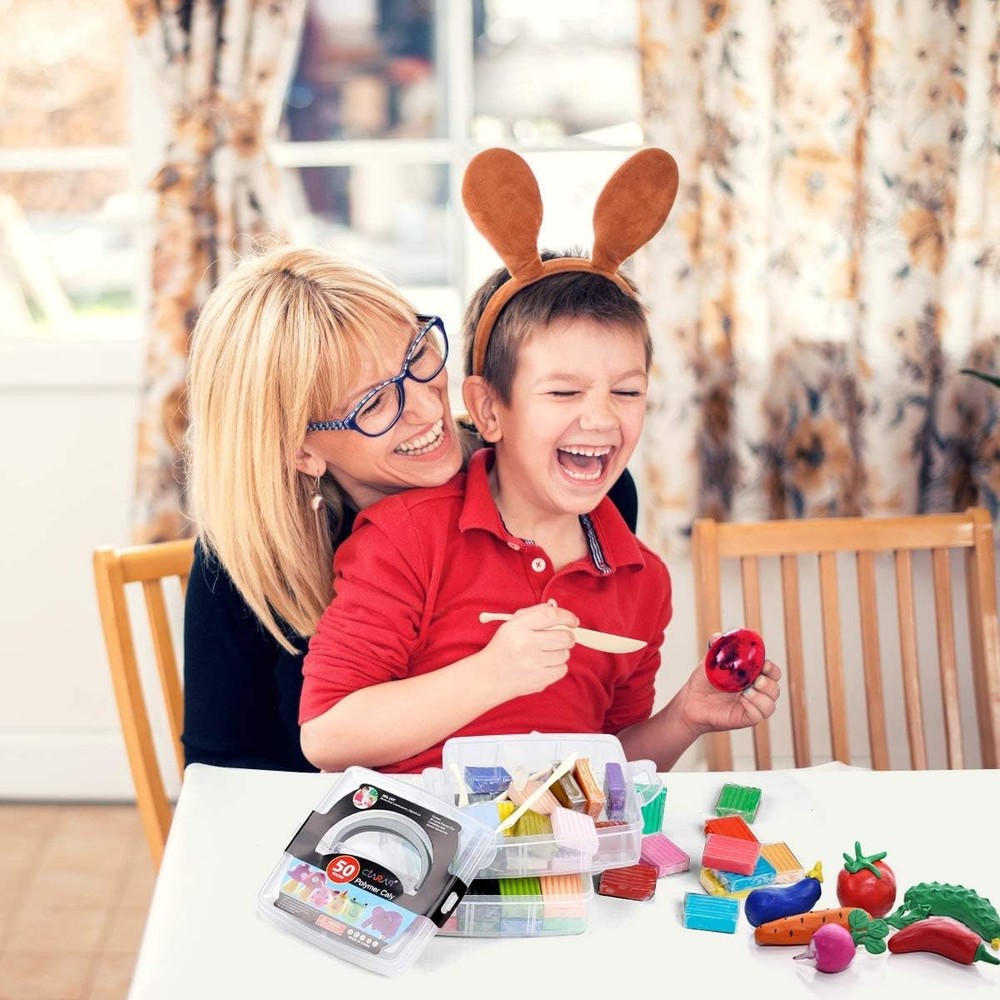 Kids Modeling Clay with Sculpting Tools