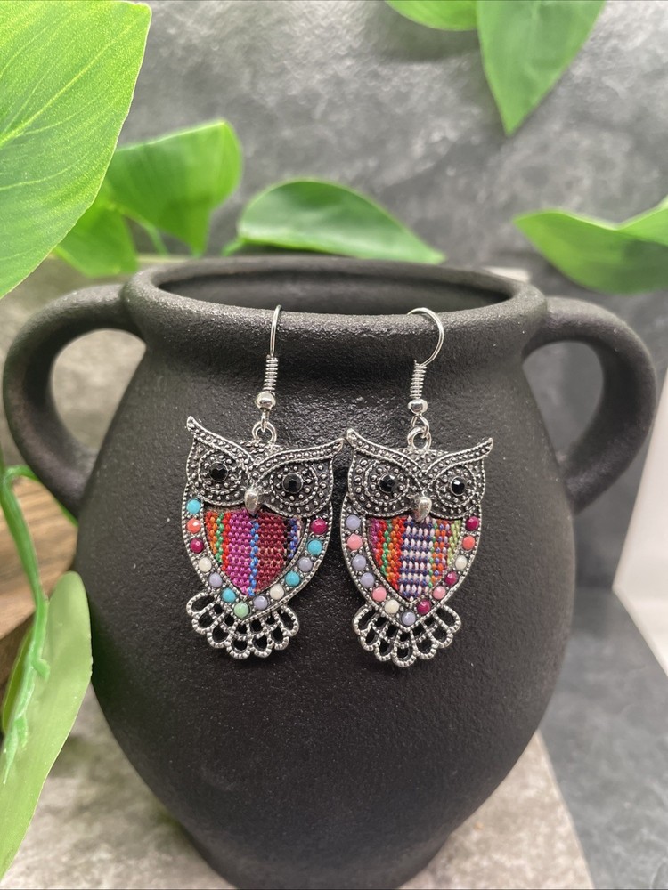 2” Silver-tone Boho Retro Earring Set Drop Dangle New Free Ship B6454