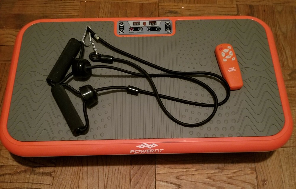 Powerfit Elite Vibration Plate Exercise Machine with Loop Resistance Bands -...