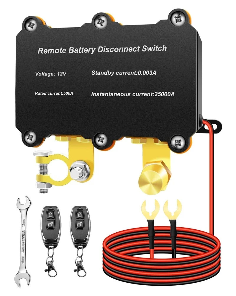 12V 500A Remote Battery Disconnect Switch, Intelligent Battery Kill Switch for