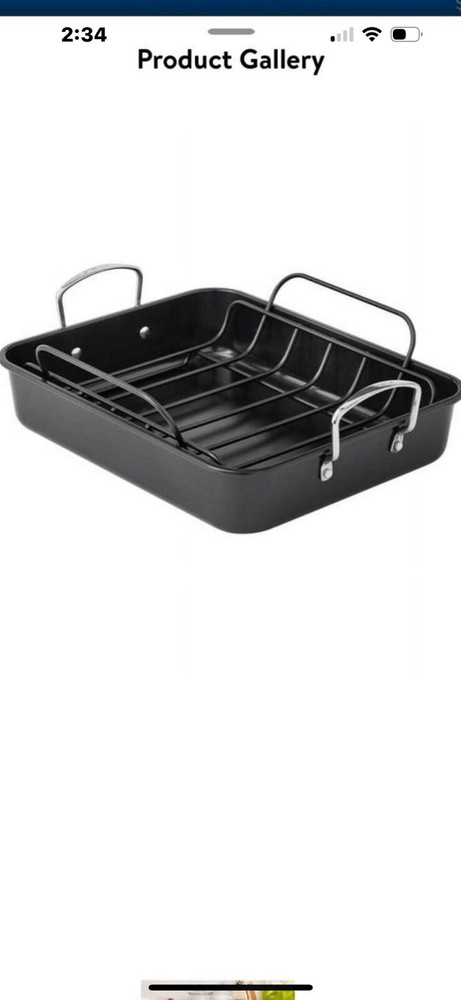 stainless steel roasting pan with rack