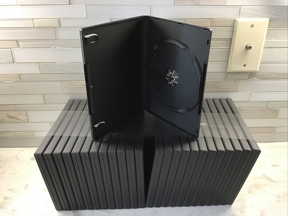 (25) DVD Cases Standard Black STURDY Replacement Boxes 14mm Empty