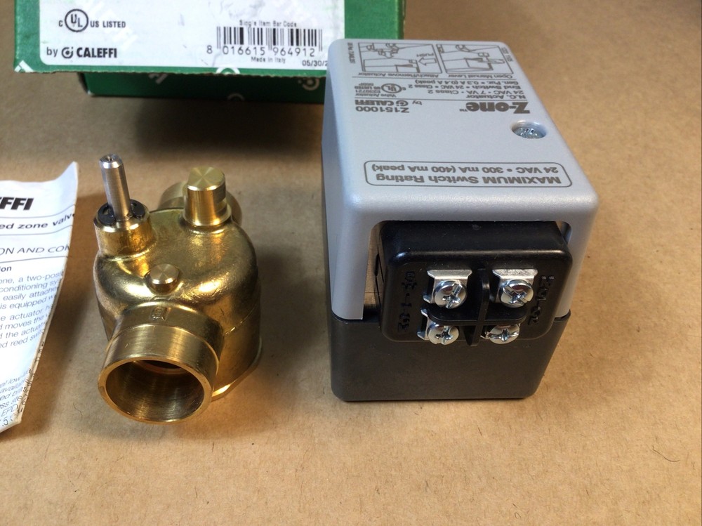 Caleffi Z55 Z-One Zone Valve with Terminal Connection - 3/4" Sweat NEW IN BOX