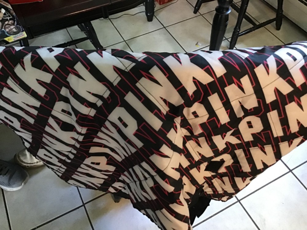 pink roll up blanket
