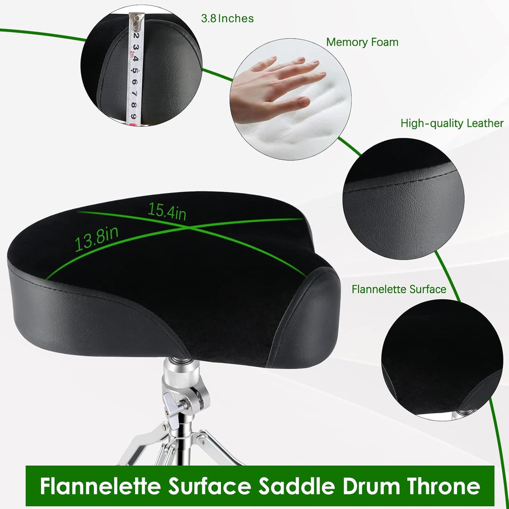 Drum Throne Drum Seat Height Adjustable,Rotatable Padded Drum Stools Motorcycle