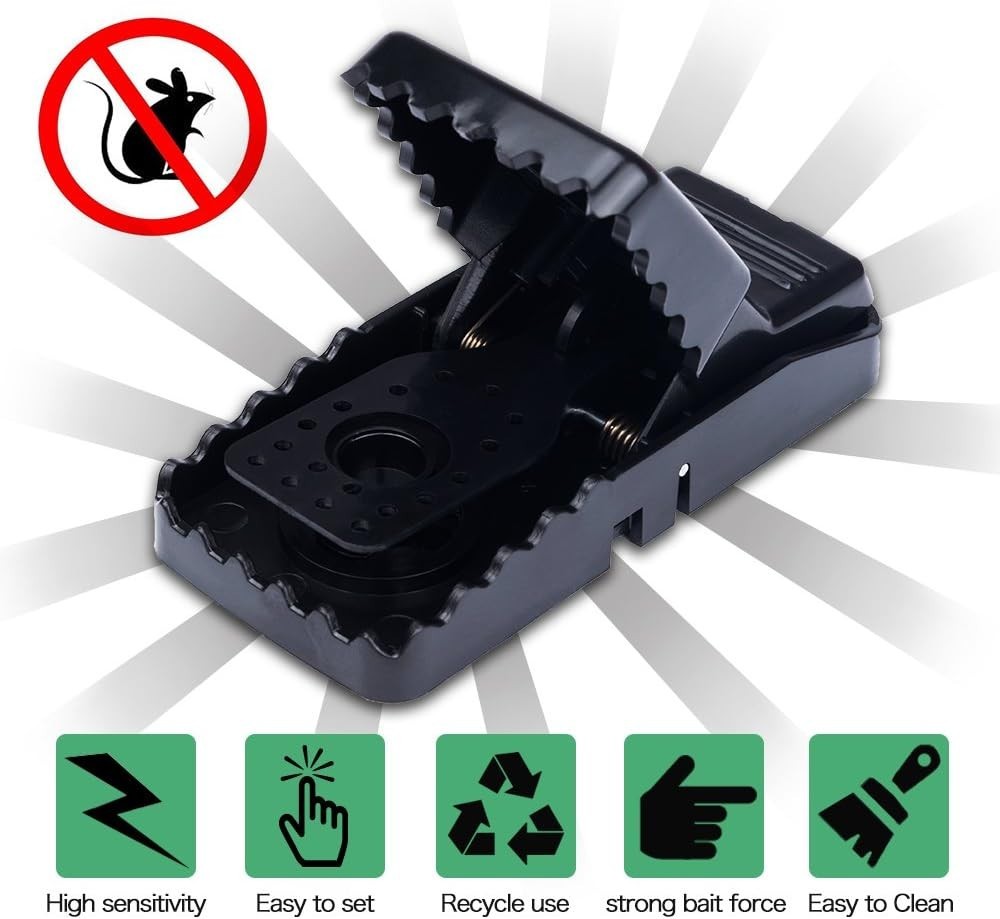 Quick Kill Mouse Traps - 6 Pack Heavy Duty Snap Design for Small Mice
