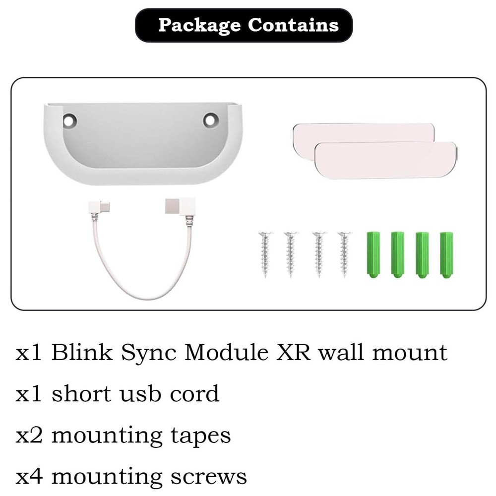 Adhesive/Screw 2 Ways Installation Wall Mount Holder for Blink Sync Module XR