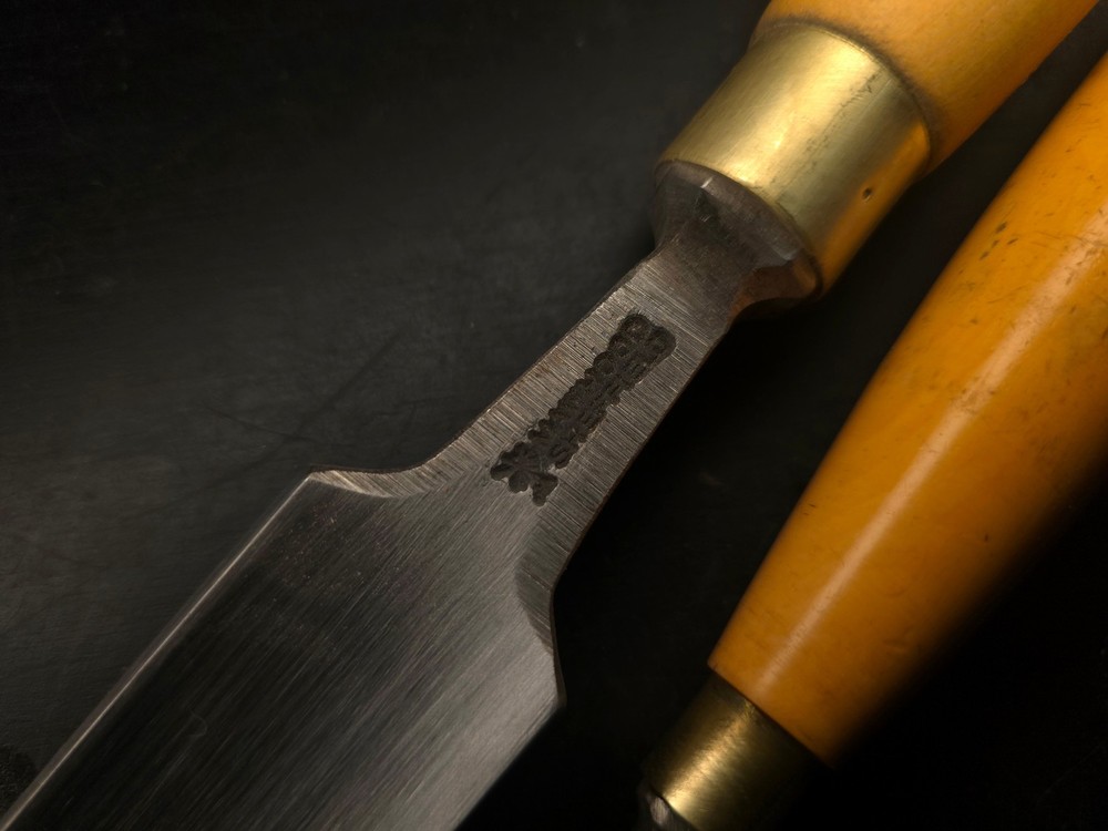 Pair of NOS Stormont Long Pairing Gouges W/ Boxwood Handles