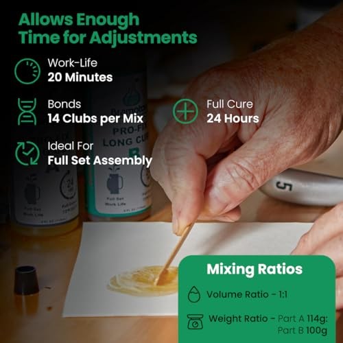 Brampton PRO-FIX Long Cure Golf Epoxy, 20-Min Full-Set Work Life, Extra 8 oz