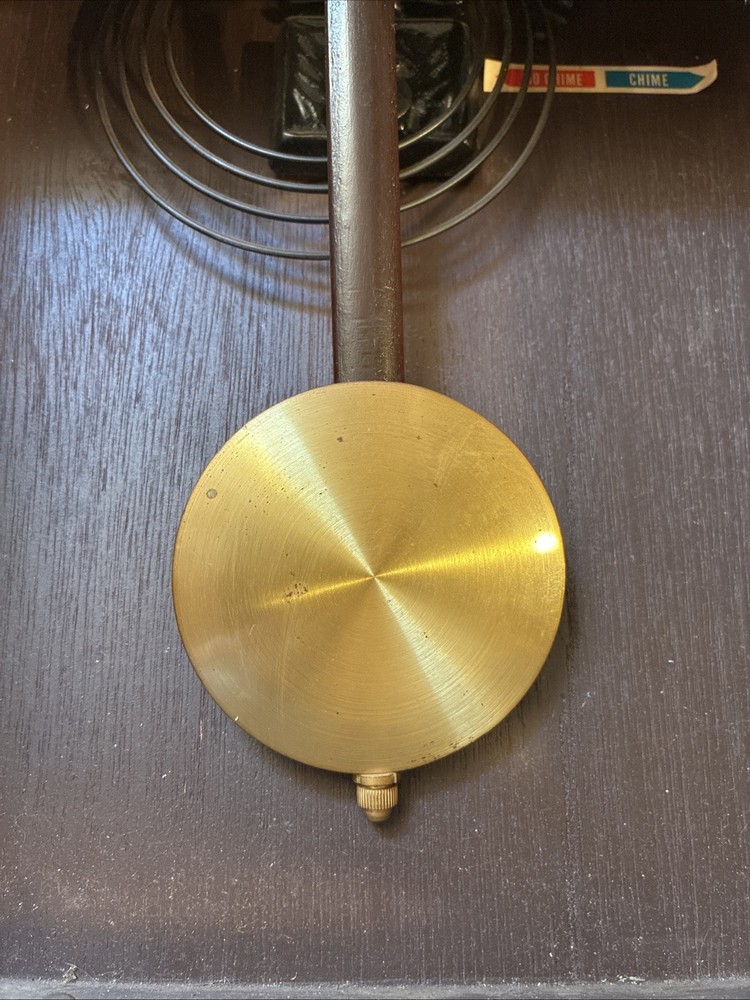 Vintage Centurion 35-Day Wall Clock Chimes W/Key & Pendulum Regulator Tested!