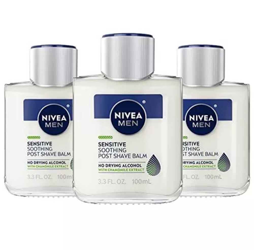 3-Pack NIVEA Men Post Shave Balm Sensitive Vitamin E 3.3 fl oz (100 ml) New