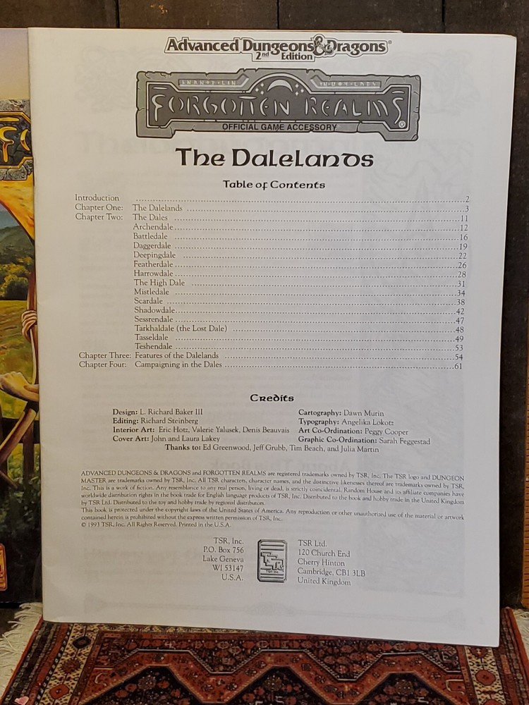 TSR Forgotten Realms Dalelands VG+ no map