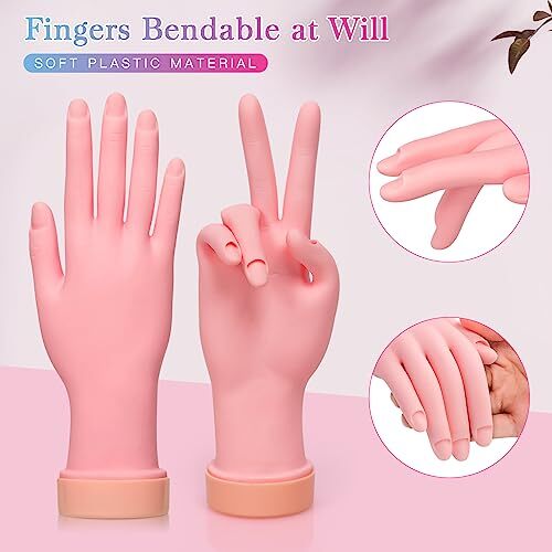 Flexible Bendable Nail Practice Mannequin Hand for Acrylic Nails