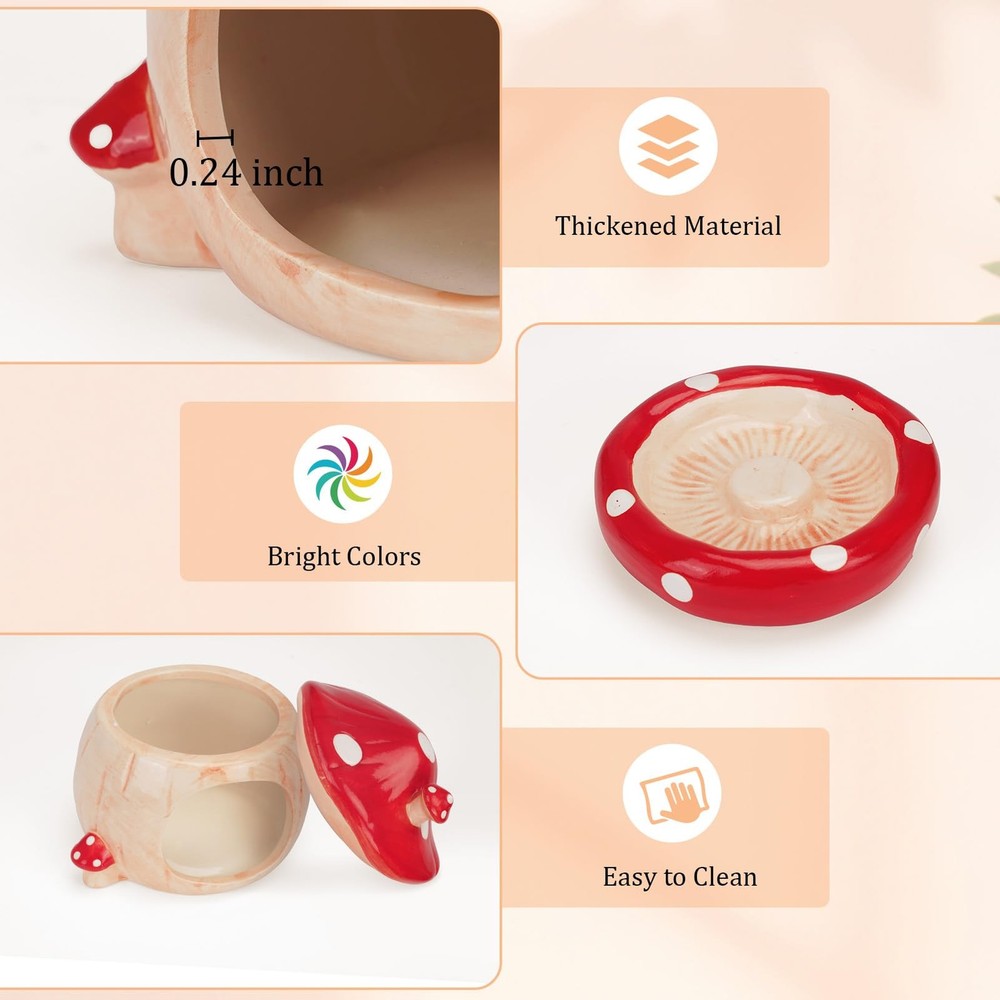 Ceramic Hamster Cage Accessories: Set Include Hamster Hideout, Water Bottle a...