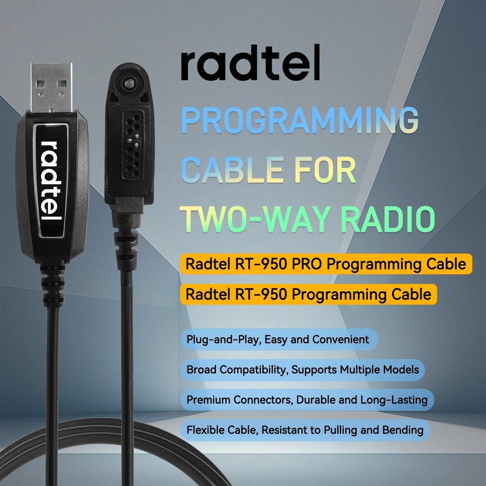 Radtel RT-950 Ham Radio Walkie Talkie USB Type C Programming Cable Interface