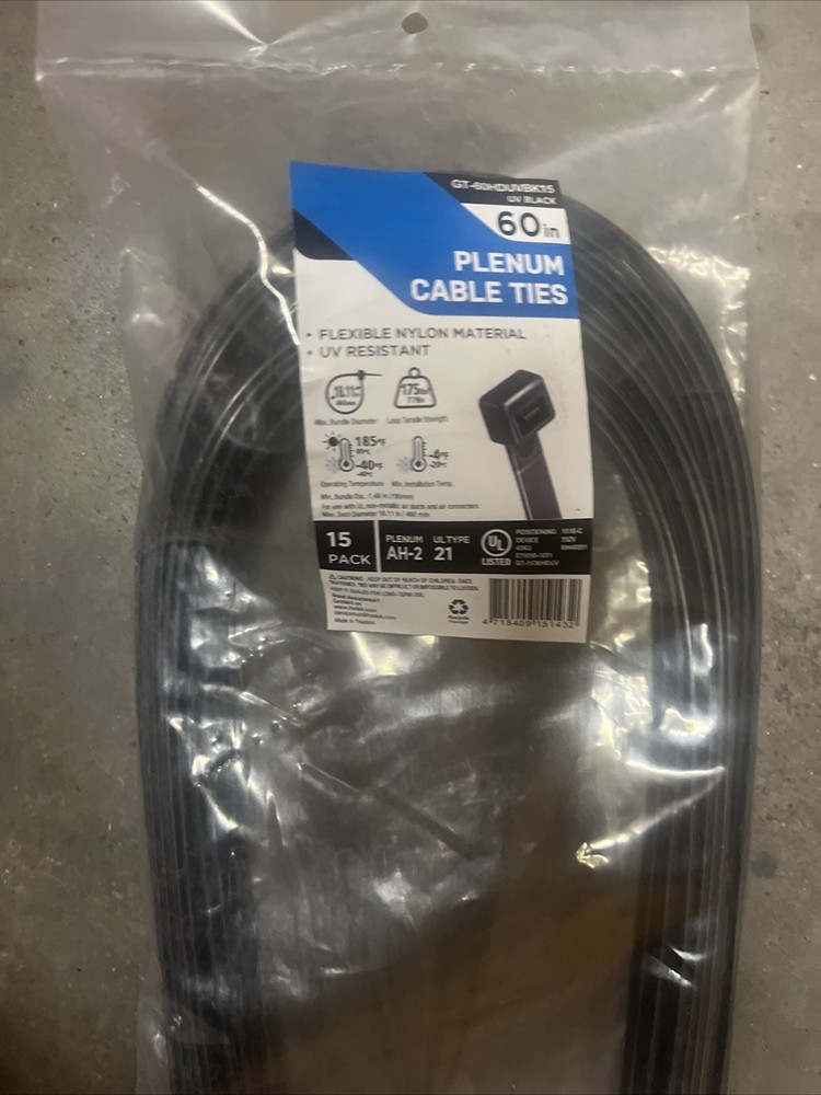 60" Plenum Cable Ties 15 Pack