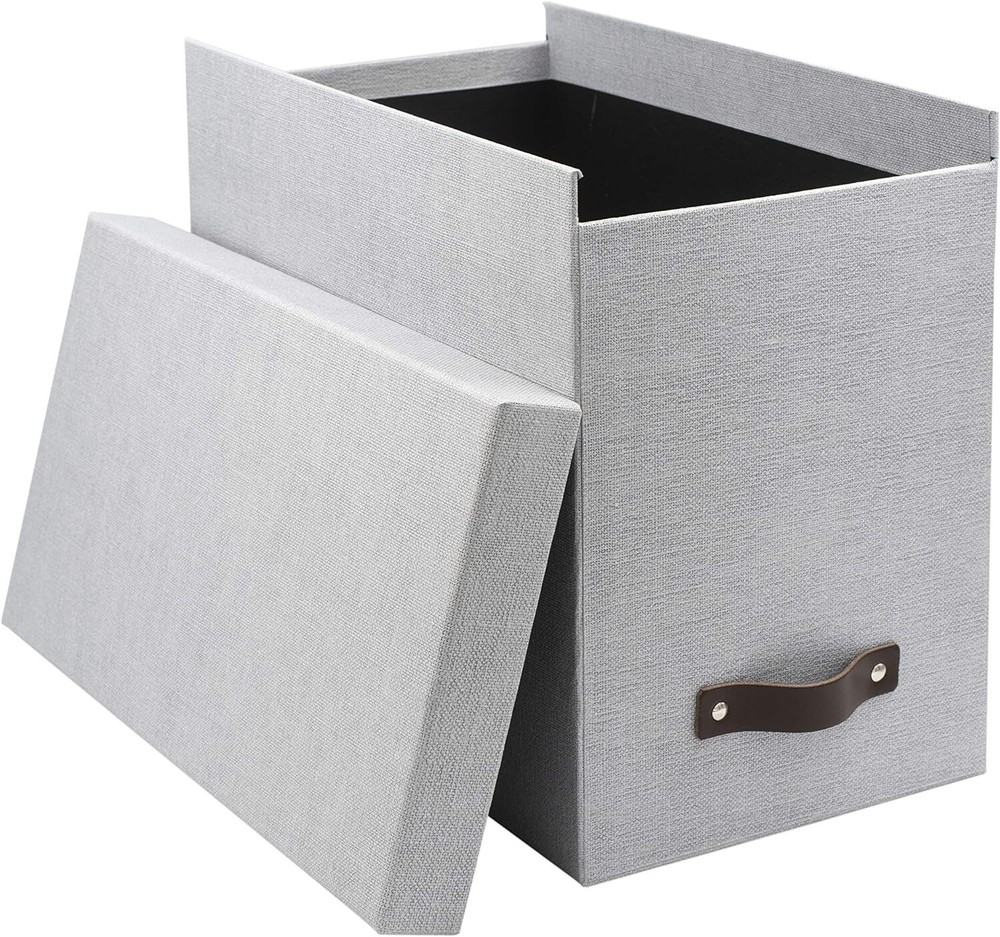 Bigso John Desktop File Box | File Storage Box for Paperwork | Grey