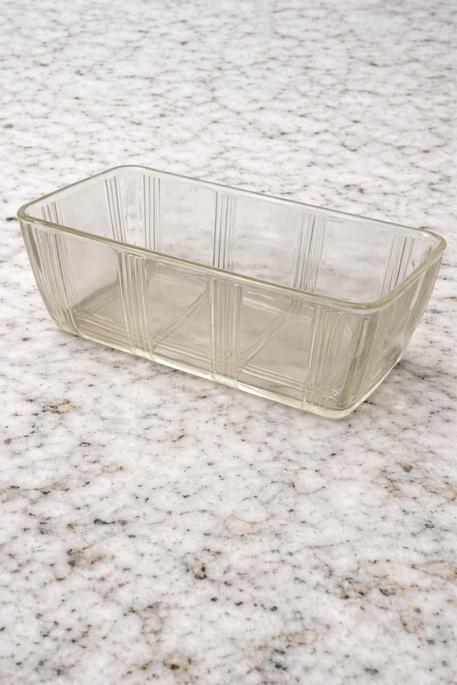 Vintage Clear Glass Loaf Pan Ribbed Baking Dish Rectangular Bread Pan Kitchenwar