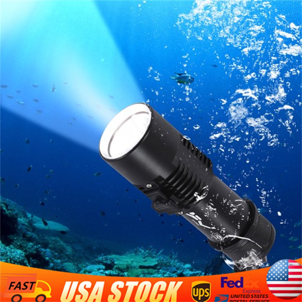 Waterproof  LED Underwater Flashlight Diving Light Dive Scuba Lamp Professional