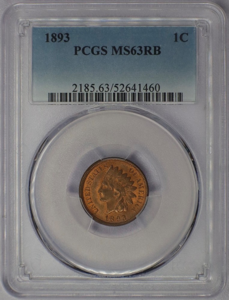 1893 1c Indian Head Cent - PCGS MS 63 RB