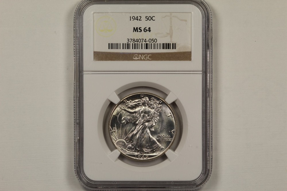 1942 Walking Liberty Half Dollar NGC MS64