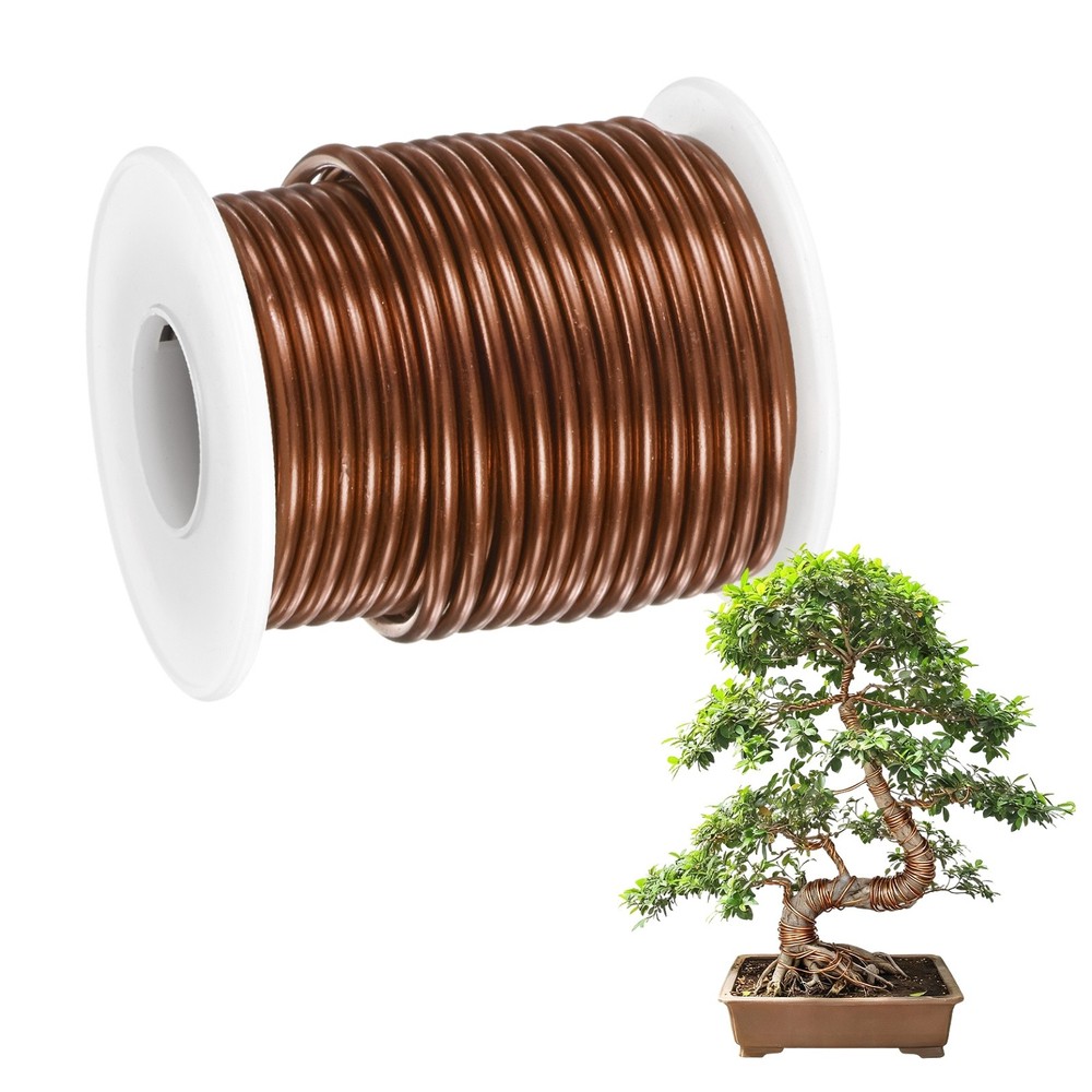 1-Pack Bonsai Training Wire, 2.5mm x 33ft Anodized Aluminum Wire [Copper]