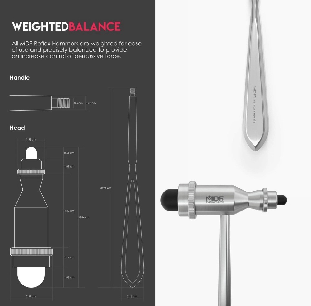 MDF Instruments, Tromner Neurological Reflex Hammer with Pointed tip Handle ...
