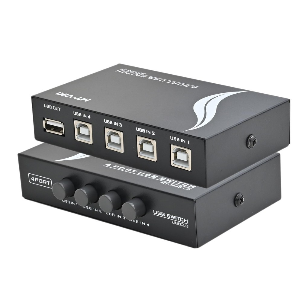 4 Port USB 2.0 Sharing Manual Switch Box Hub 4 PCS Share Switcher 1 USB Devic...