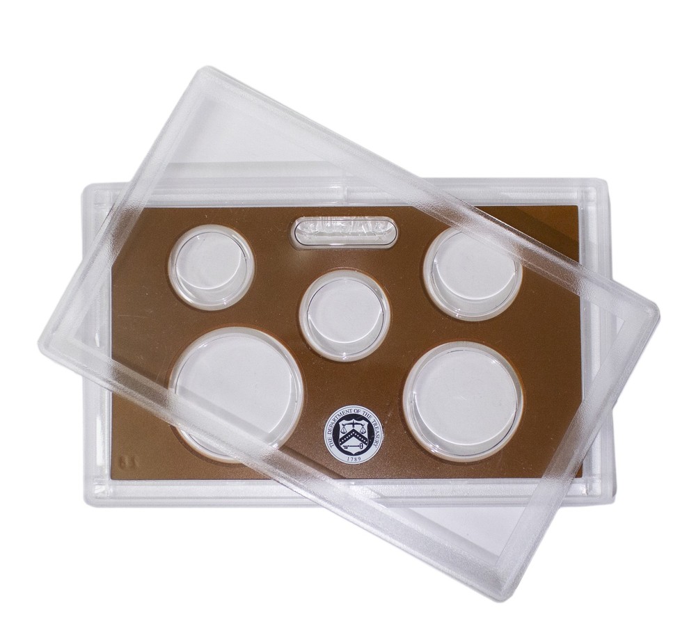 Empty Plastic Lens with Brown Insert Holds 5 Coins