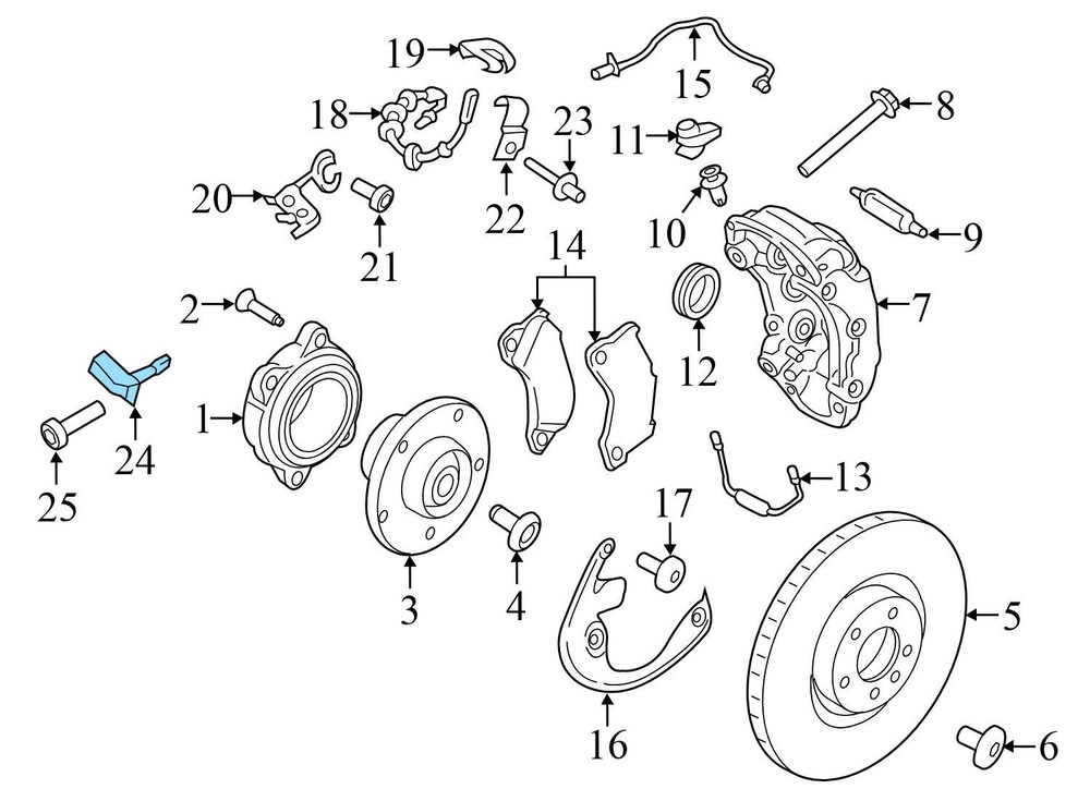 2015-2018 PORSCHE MACAN - ABS / Wheel Speed Sensor 95B927803A