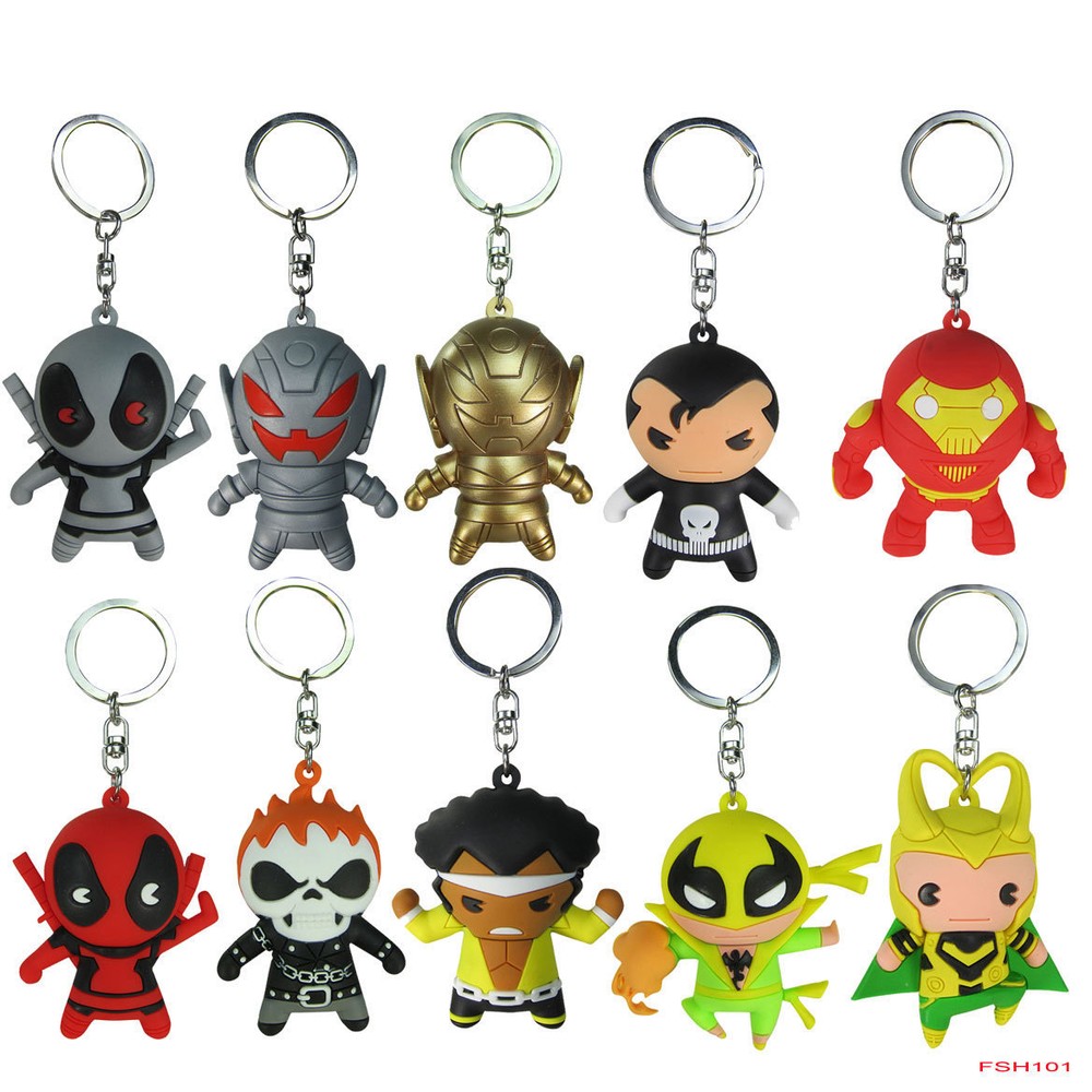 New Blind Bag Marvel Comics Punisher 3-D Figural Keychain Keyring Monogram